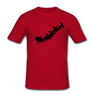 Herren-Shirt+Santas+Schlitten+rot%2Fschwarz