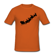 Herren-Shirt+Santas+Schlitten+orange%2Fschwarz