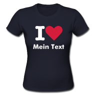 Girlie+T-Shirt+%22I+Love%22+%2B+Text+-+blau